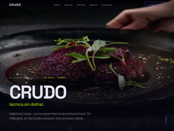 Demo de web para un restaurante: CRUDO