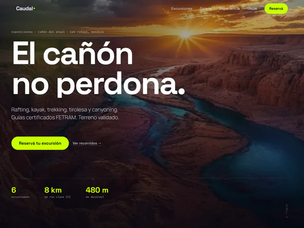 Demo de web para turismo aventura: Caudal