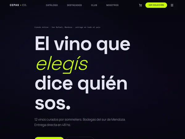 Demo de vinoteca online: Cepas & Co.